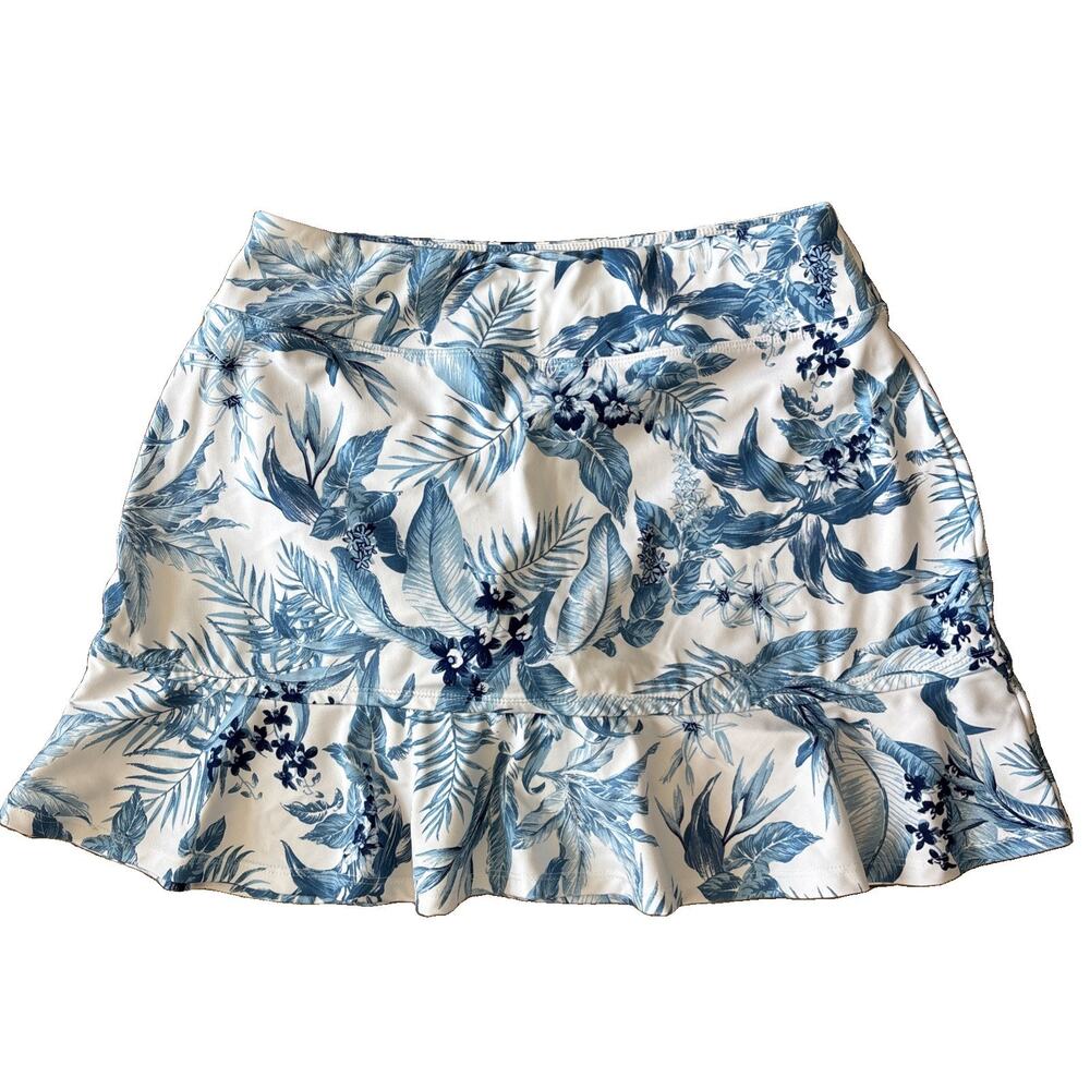 Tommy Bahama Golf Mini Skirt Skort Floral Flounce Ruffle M Tennis Pickleball